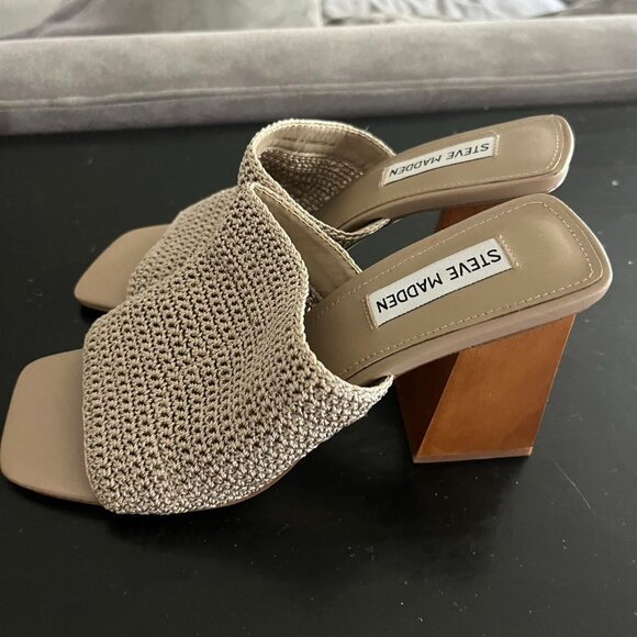 Women's Tan and Cream Mules - Picture 1 of 4